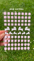 Bunny Fields Puffy Sticker Sheet - Pink