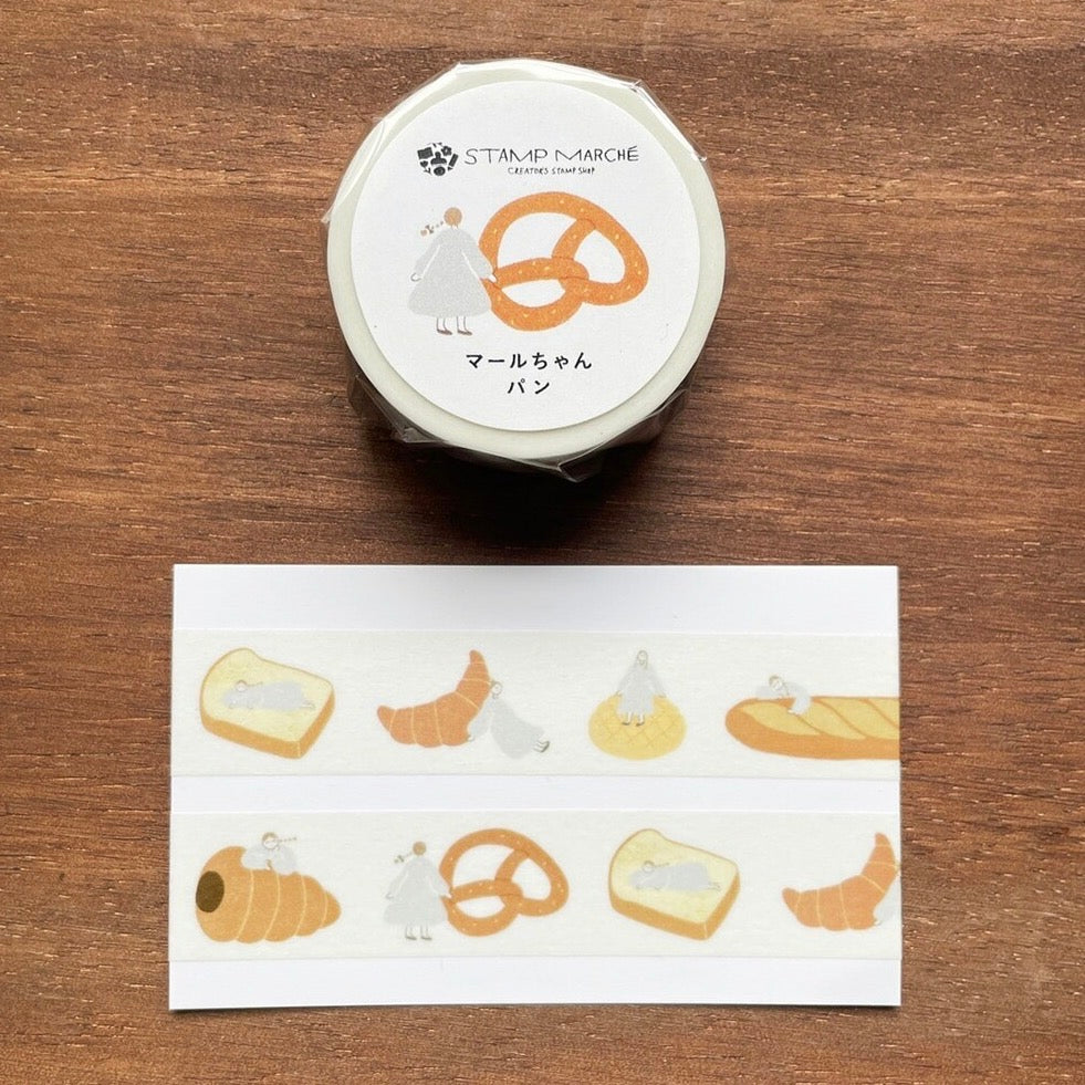 Stamp Marche Washi Tape - Maru-chan & Bread
