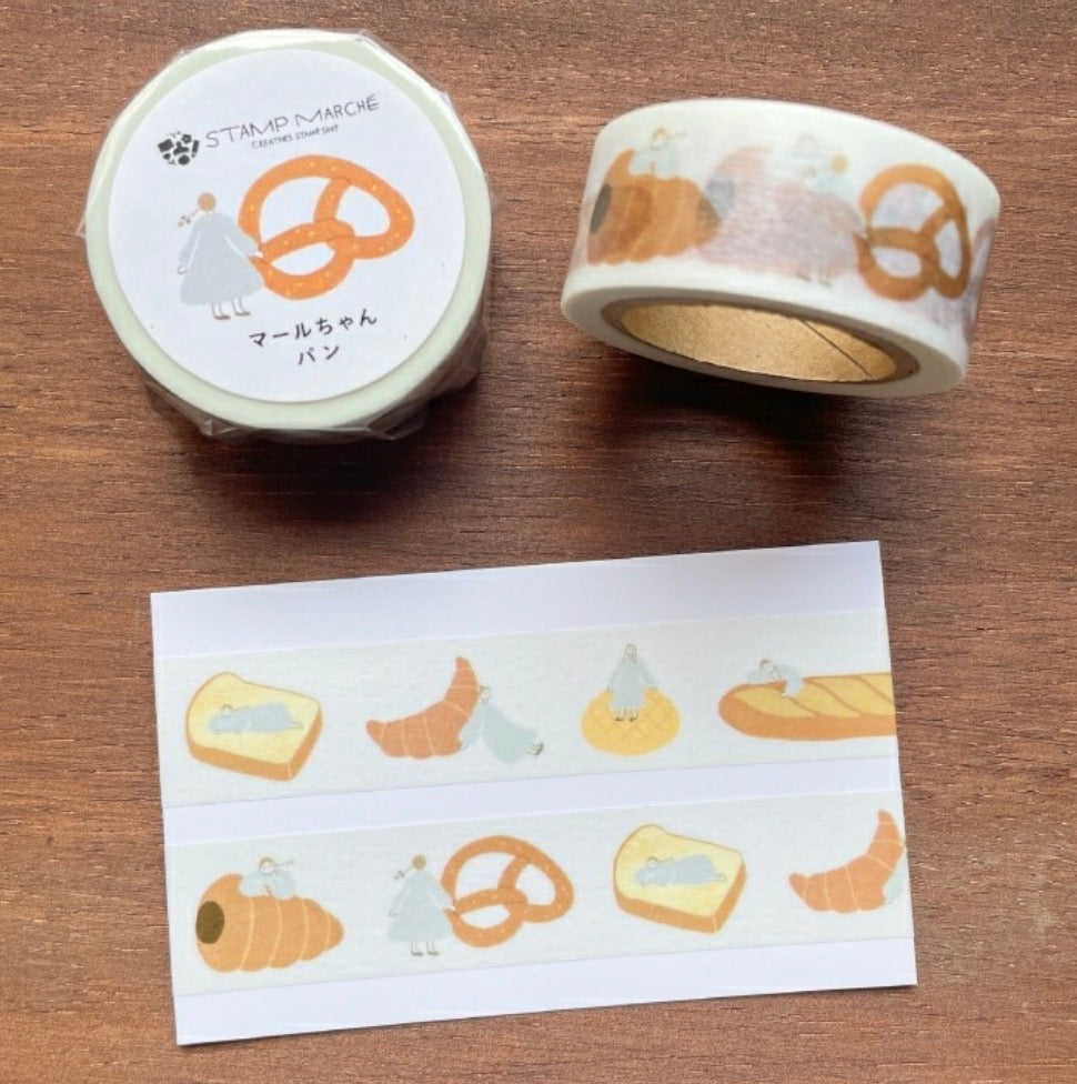 Stamp Marche Washi Tape - Maru-chan & Bread