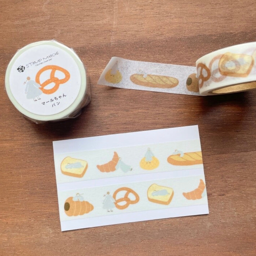 Stamp Marche Washi Tape - Maru-chan & Bread