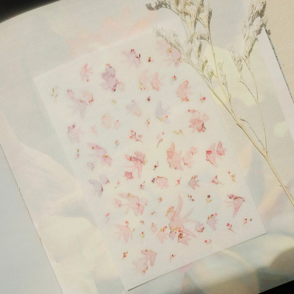 Pink Birds Washi Sticker Sheet - 2 Sheets