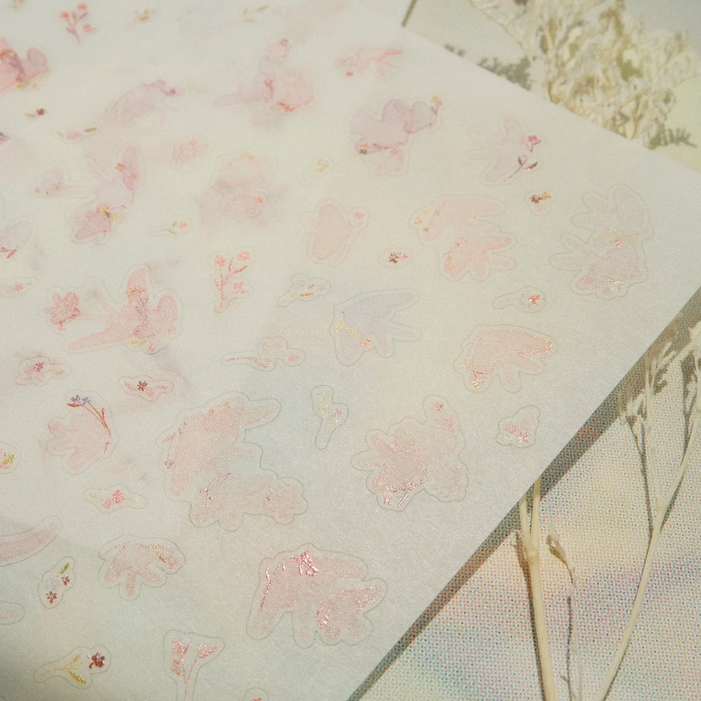 Pink Birds Washi Sticker Sheet - 2 Sheets