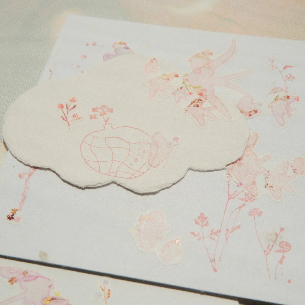 Pink Birds Washi Sticker Sheet - 2 Sheets