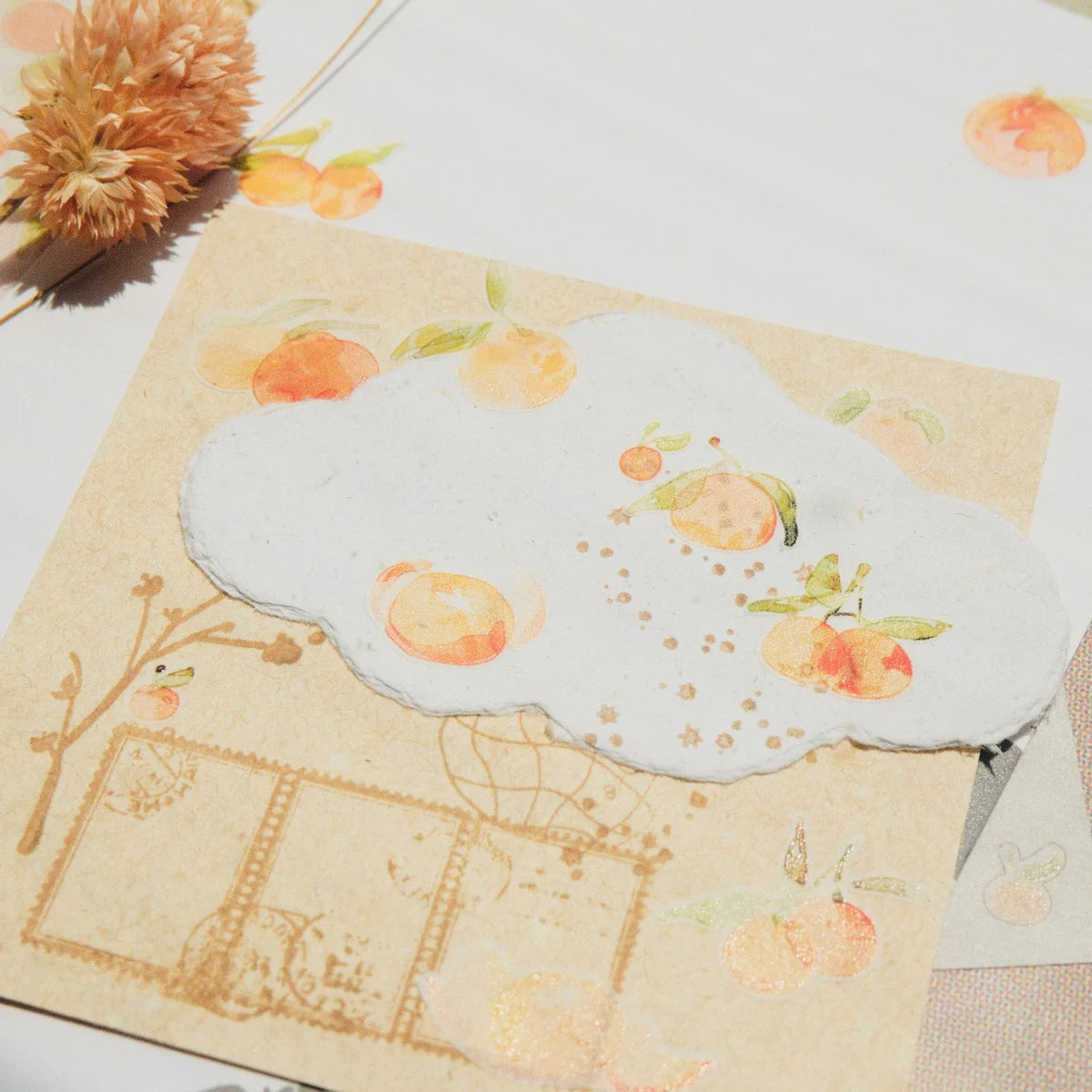 Mikan Washi Sticker Sheet - 2 Sheets