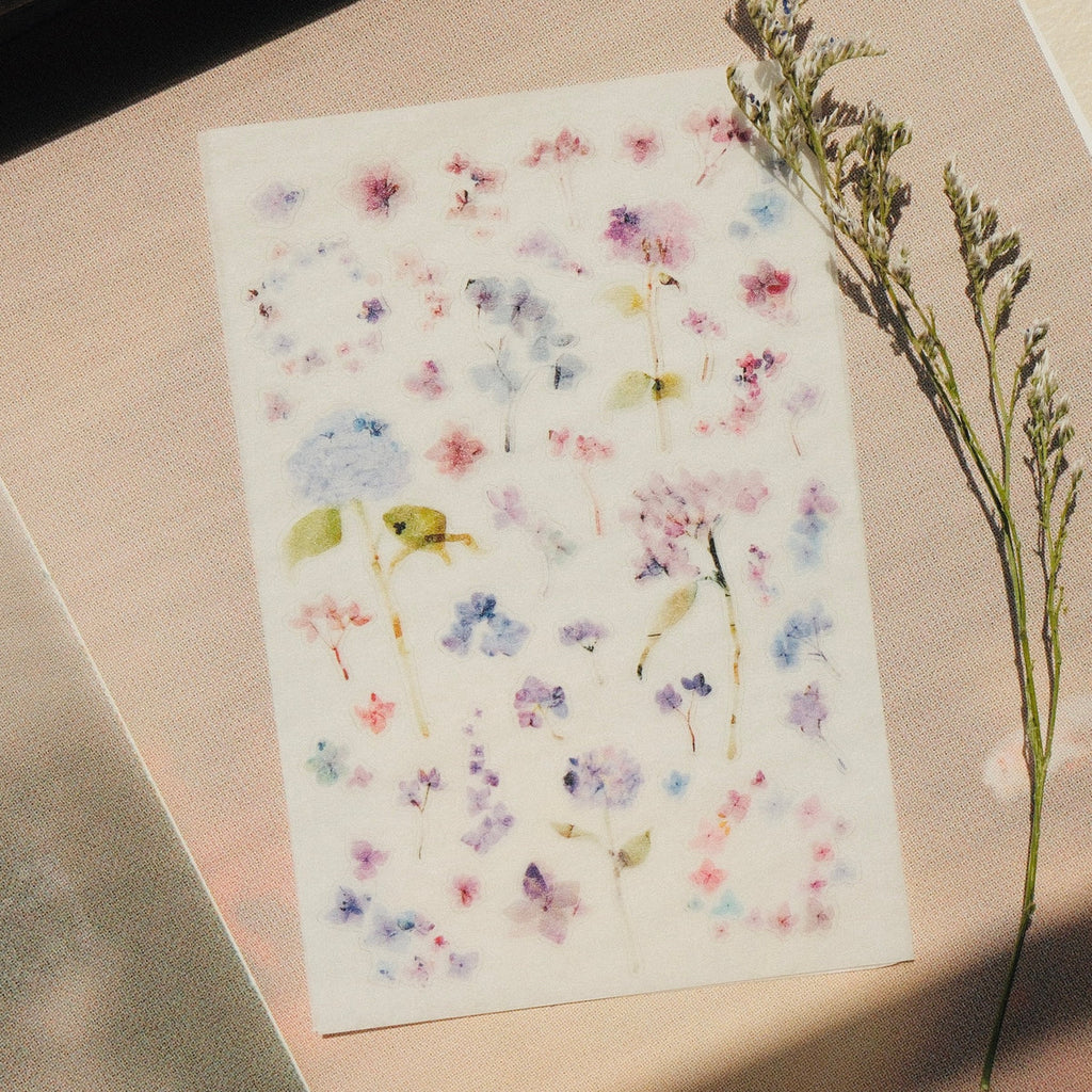 Hydrangea Washi Sticker Sheet - 2 Sheets