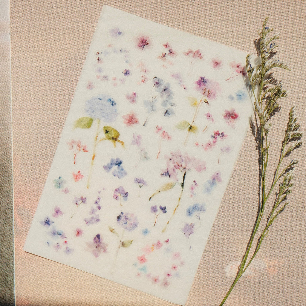 Hydrangea Washi Sticker Sheet - 2 Sheets
