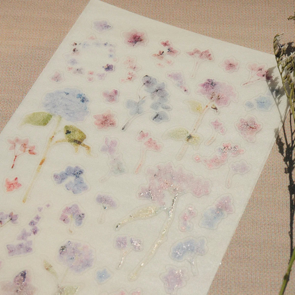 Hydrangea Washi Sticker Sheet - 2 Sheets
