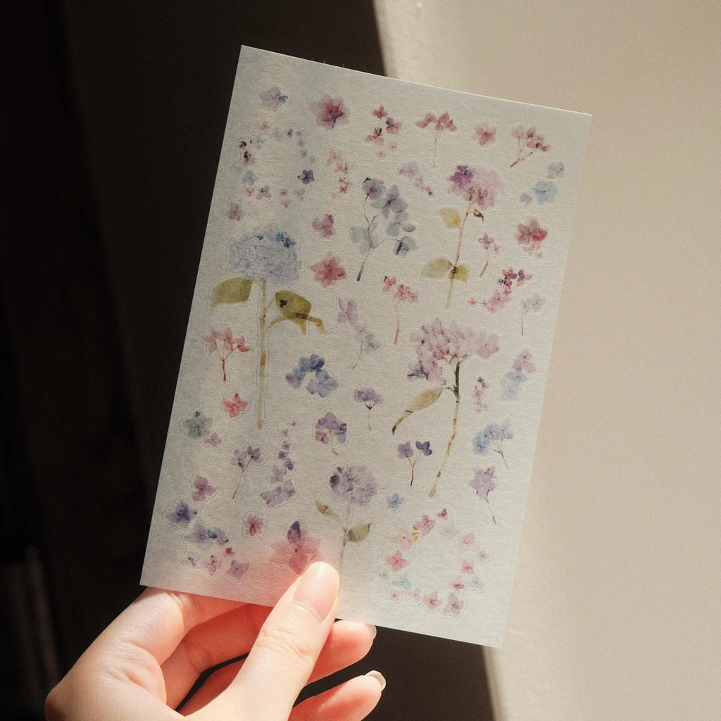 Hydrangea Washi Sticker Sheet - 2 Sheets