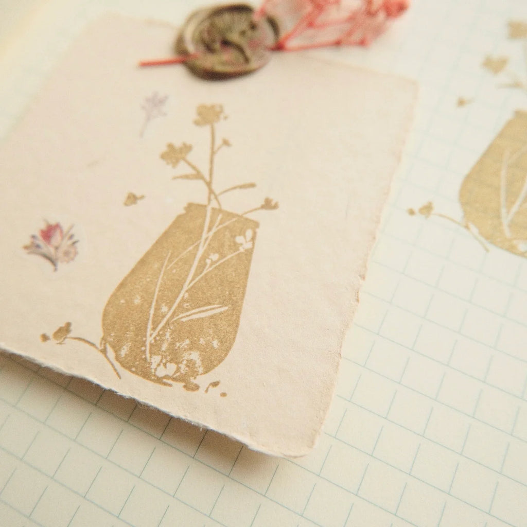 Wooden Stamp - Flower Vase