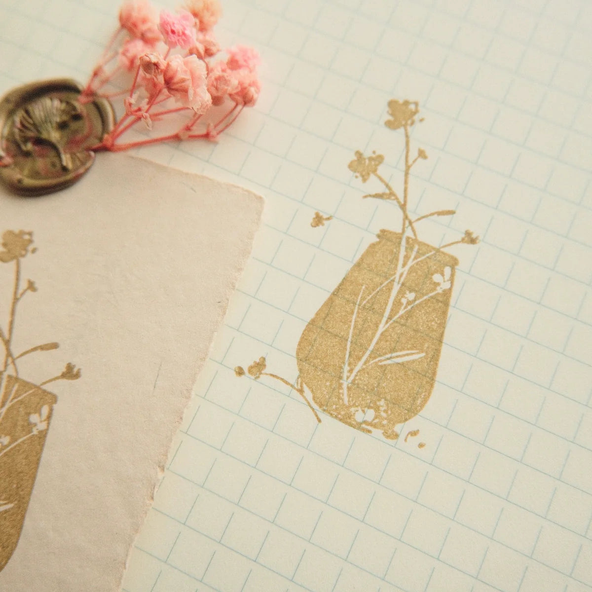 Wooden Stamp - Flower Vase