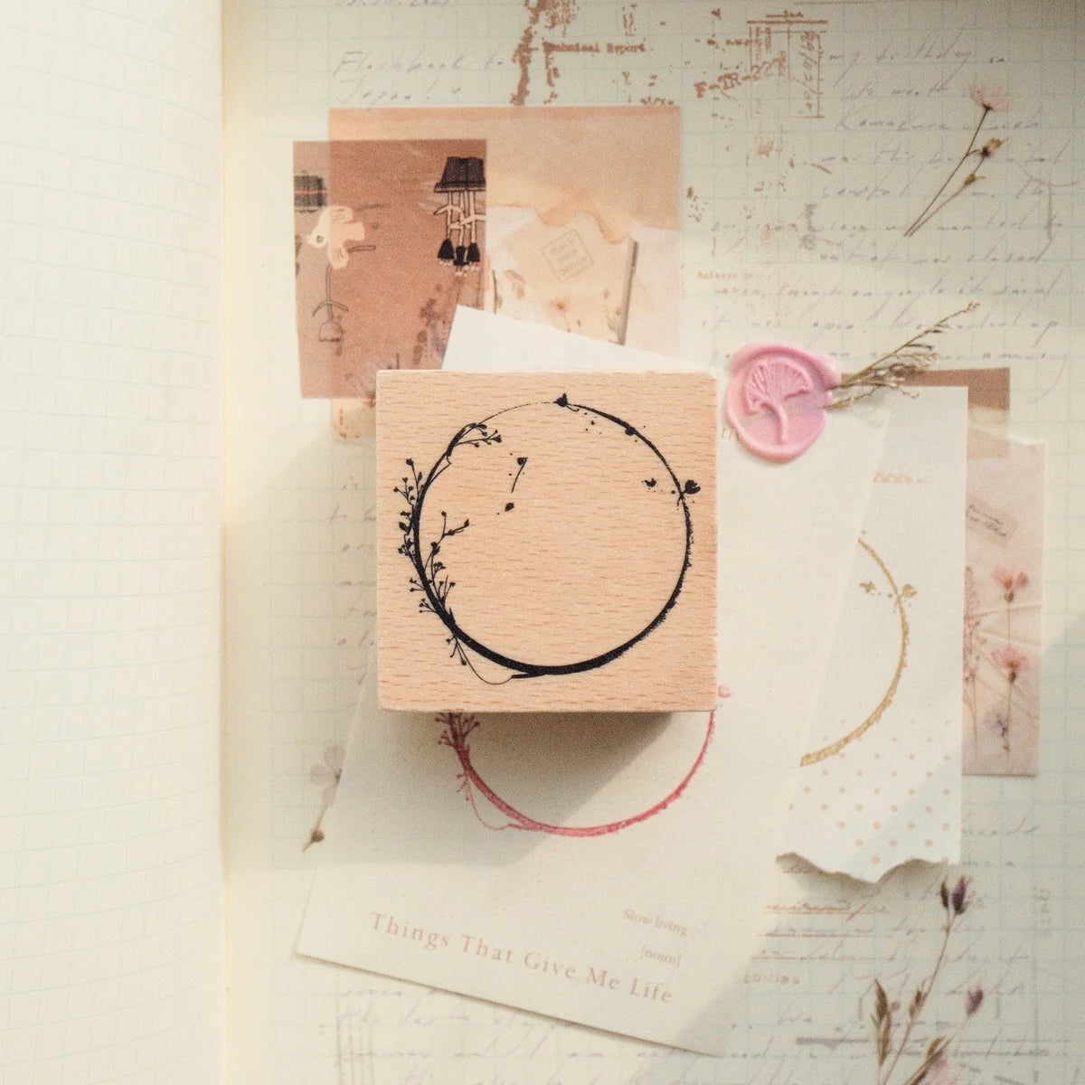 Wooden Stamp - Circle Frame