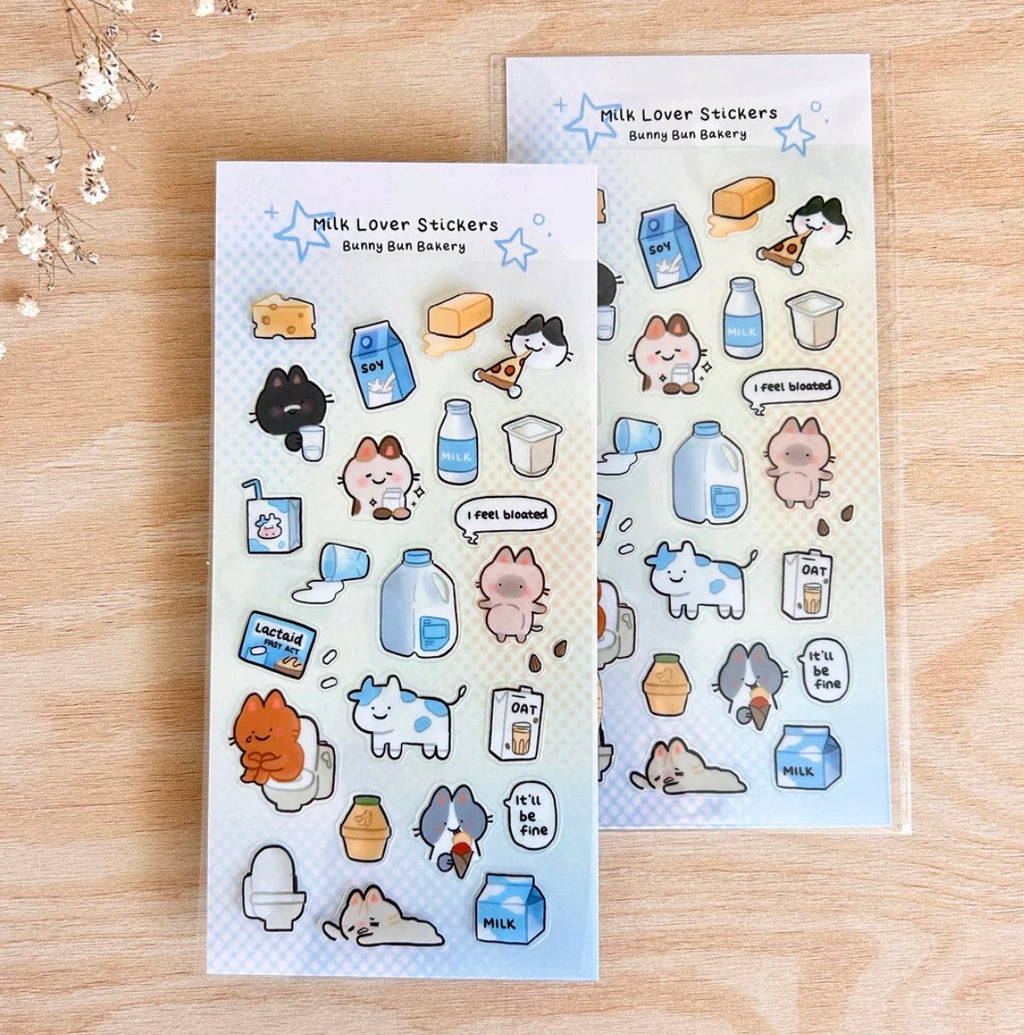 Milk Lover - Clear Glossy Sticker Sheet