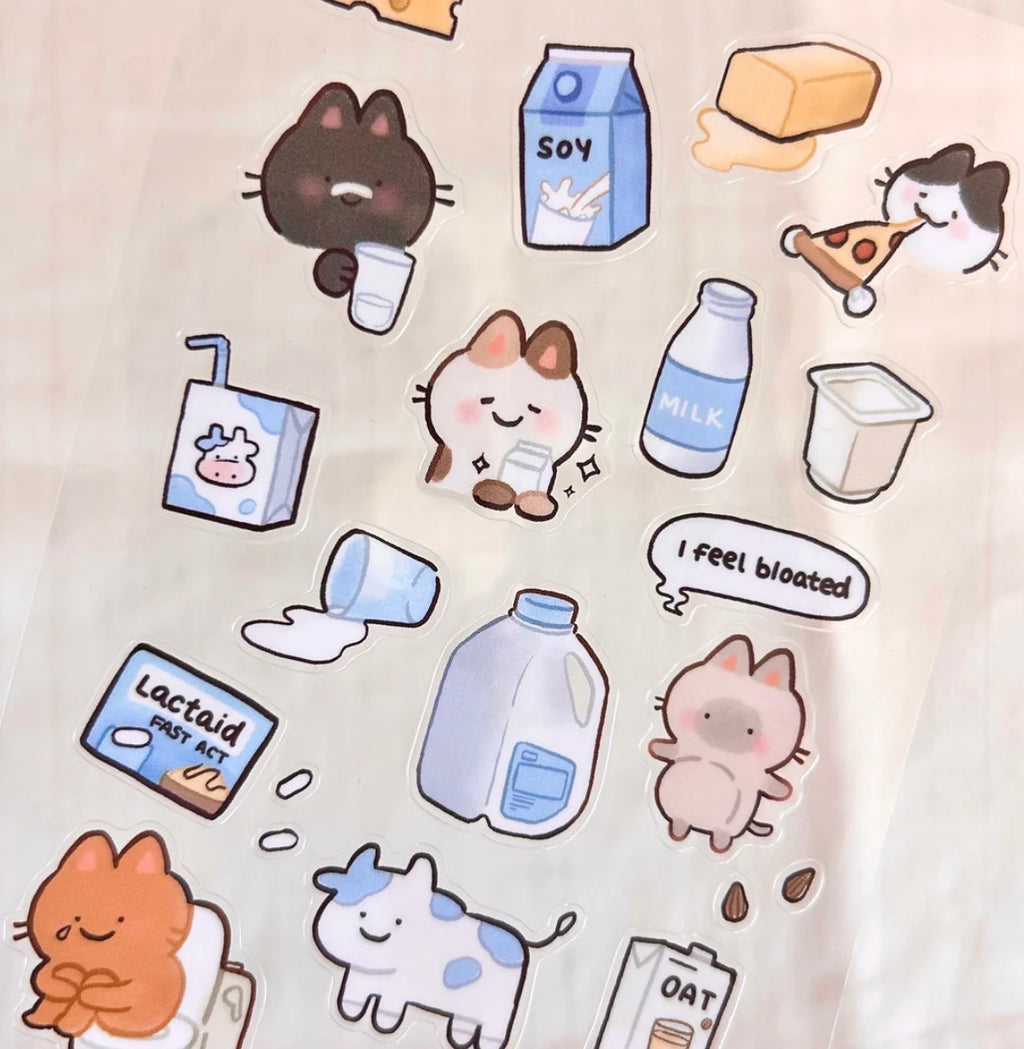 Milk Lover - Clear Glossy Sticker Sheet
