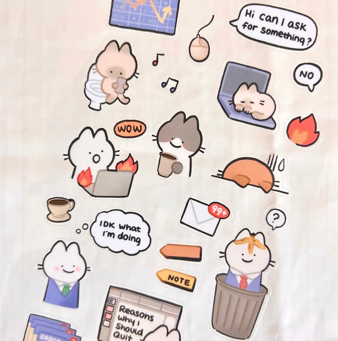 Work Life - Clear Glossy Sticker Sheet