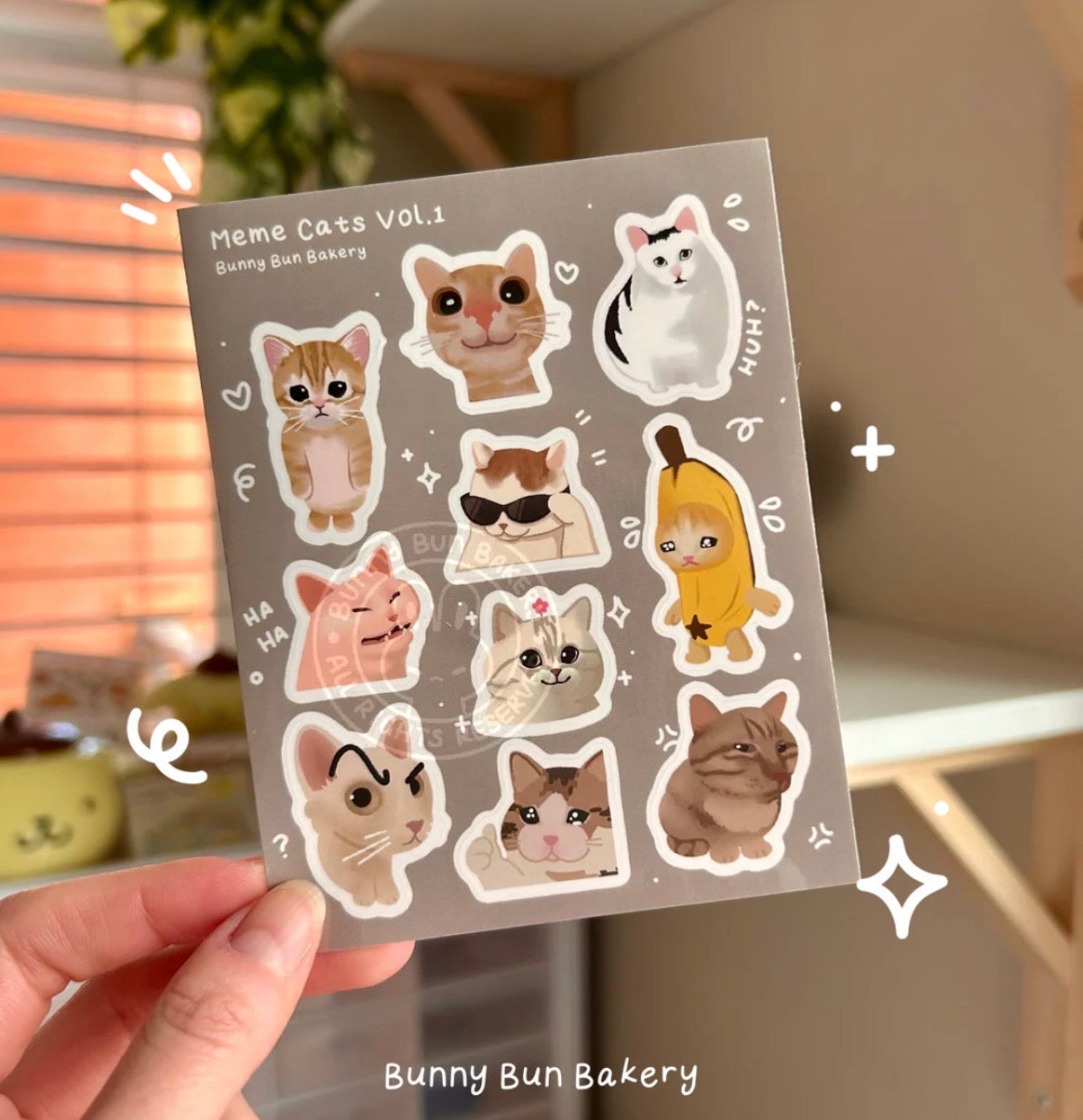 Meme Cats Sticker Sheet - Vol. 1, 2, 3