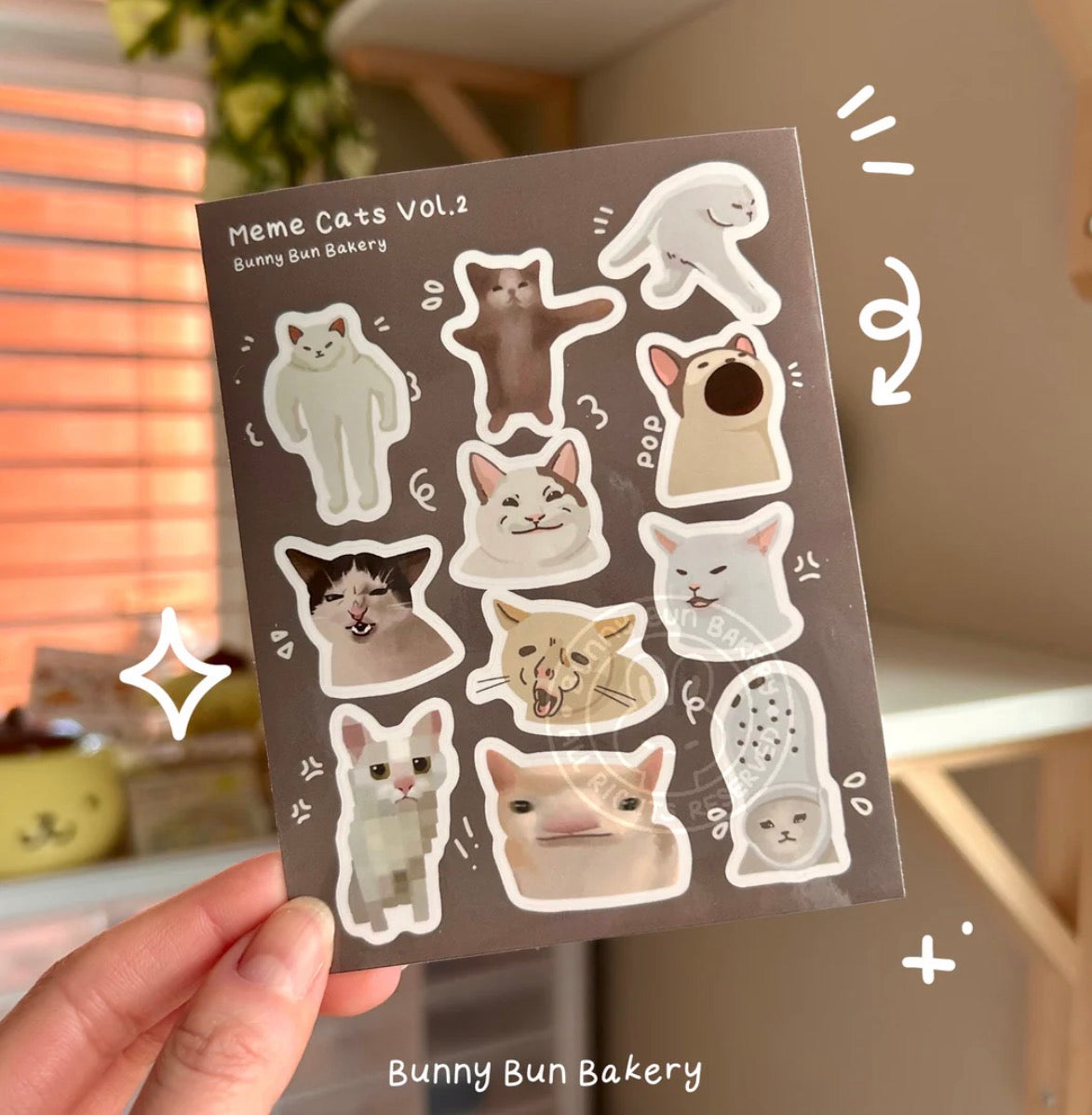 Meme Cats Sticker Sheet - Vol. 1, 2, 3