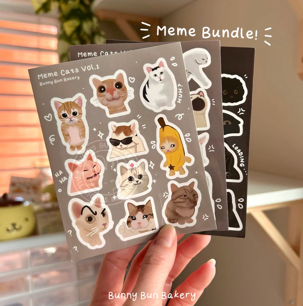 Meme Cats Sticker Sheet - Vol. 1, 2, 3