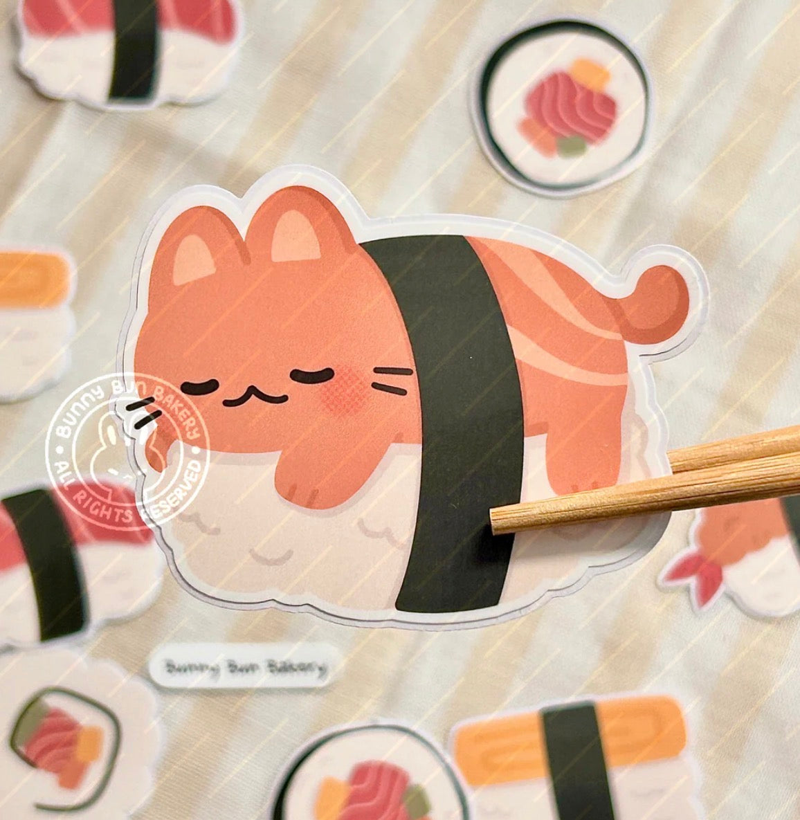 Meowski Rolls Party - Glossy Vinyl Stickers