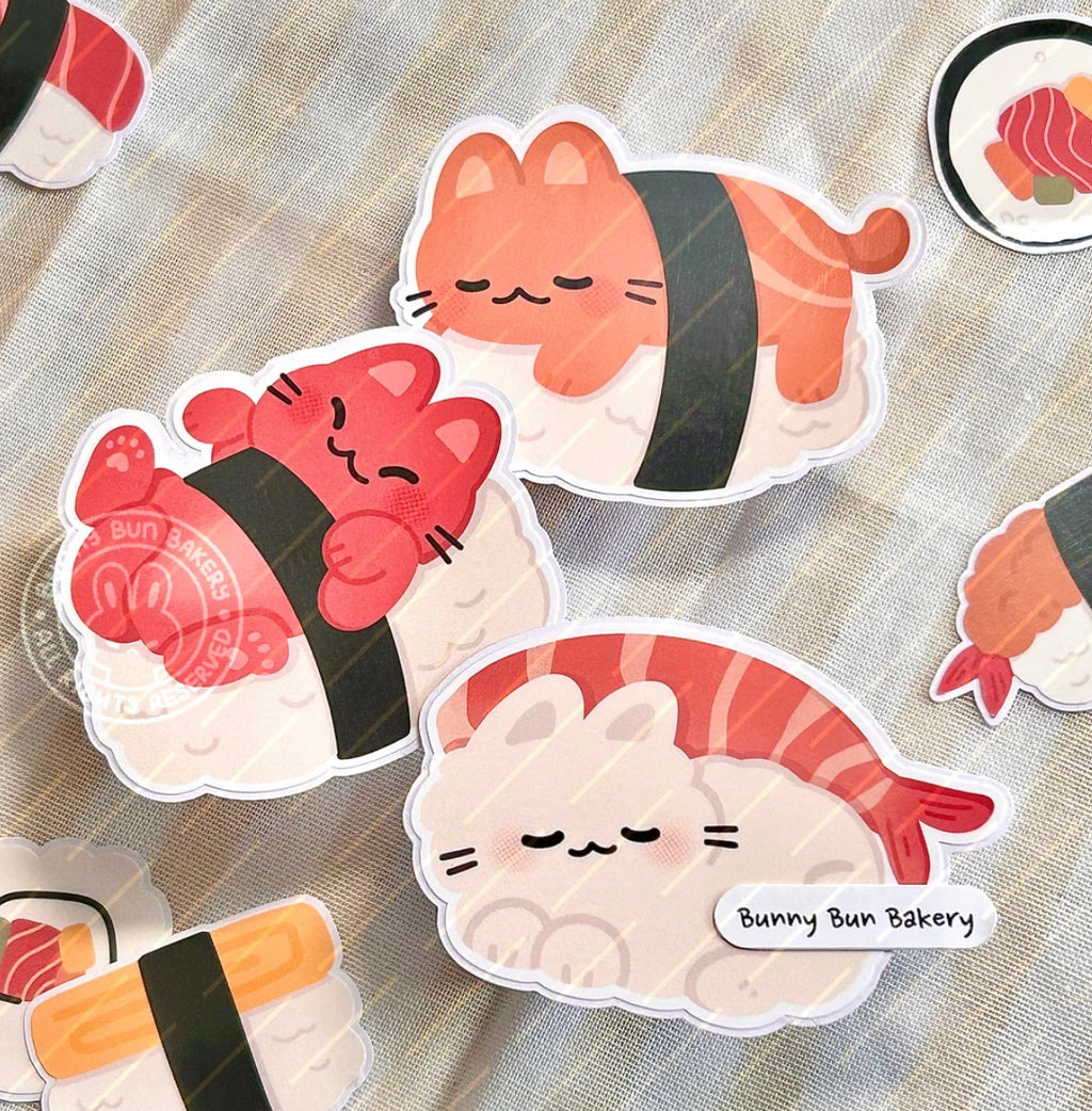 Meowski Rolls Party - Glossy Vinyl Stickers