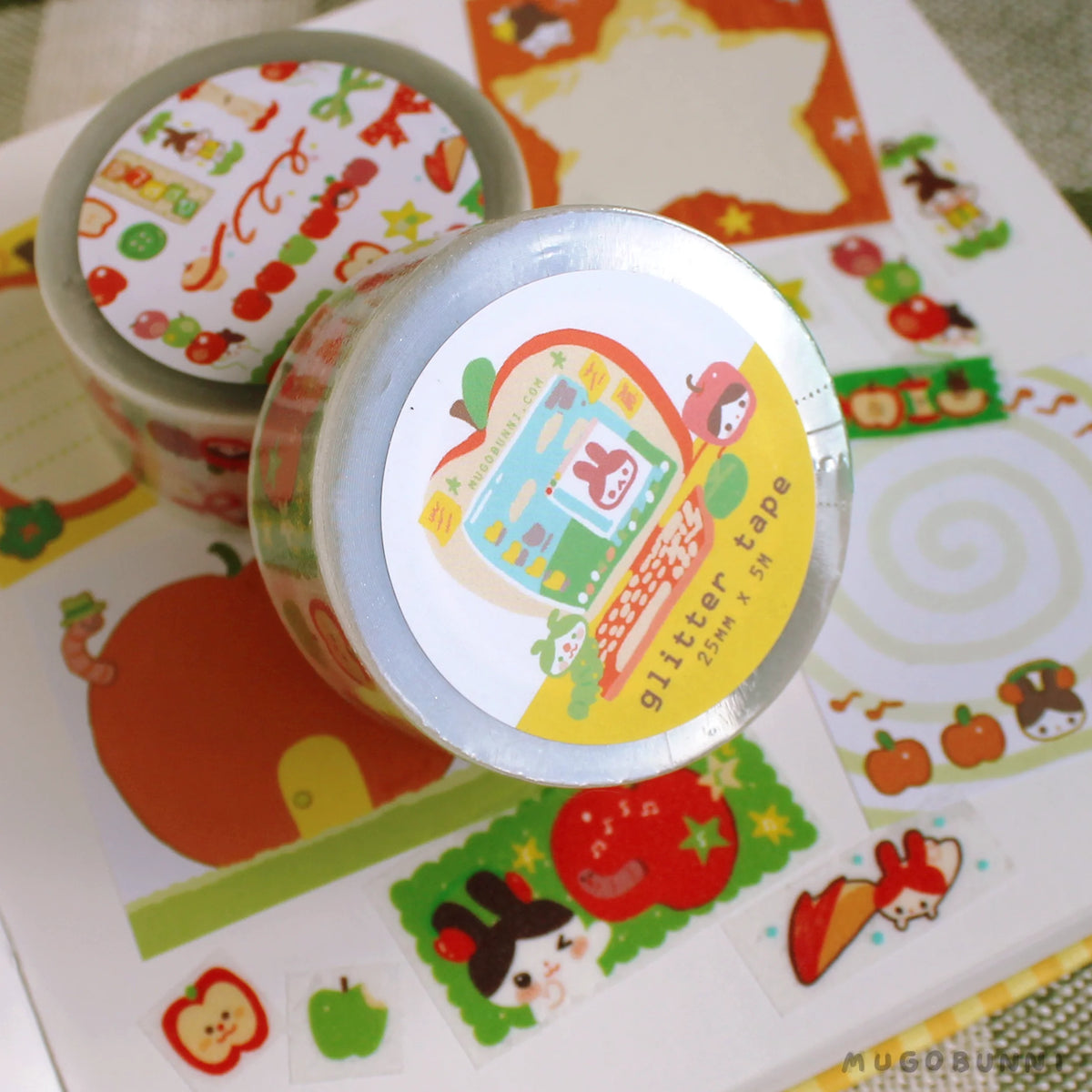 Apple Glitter Sticker Tape