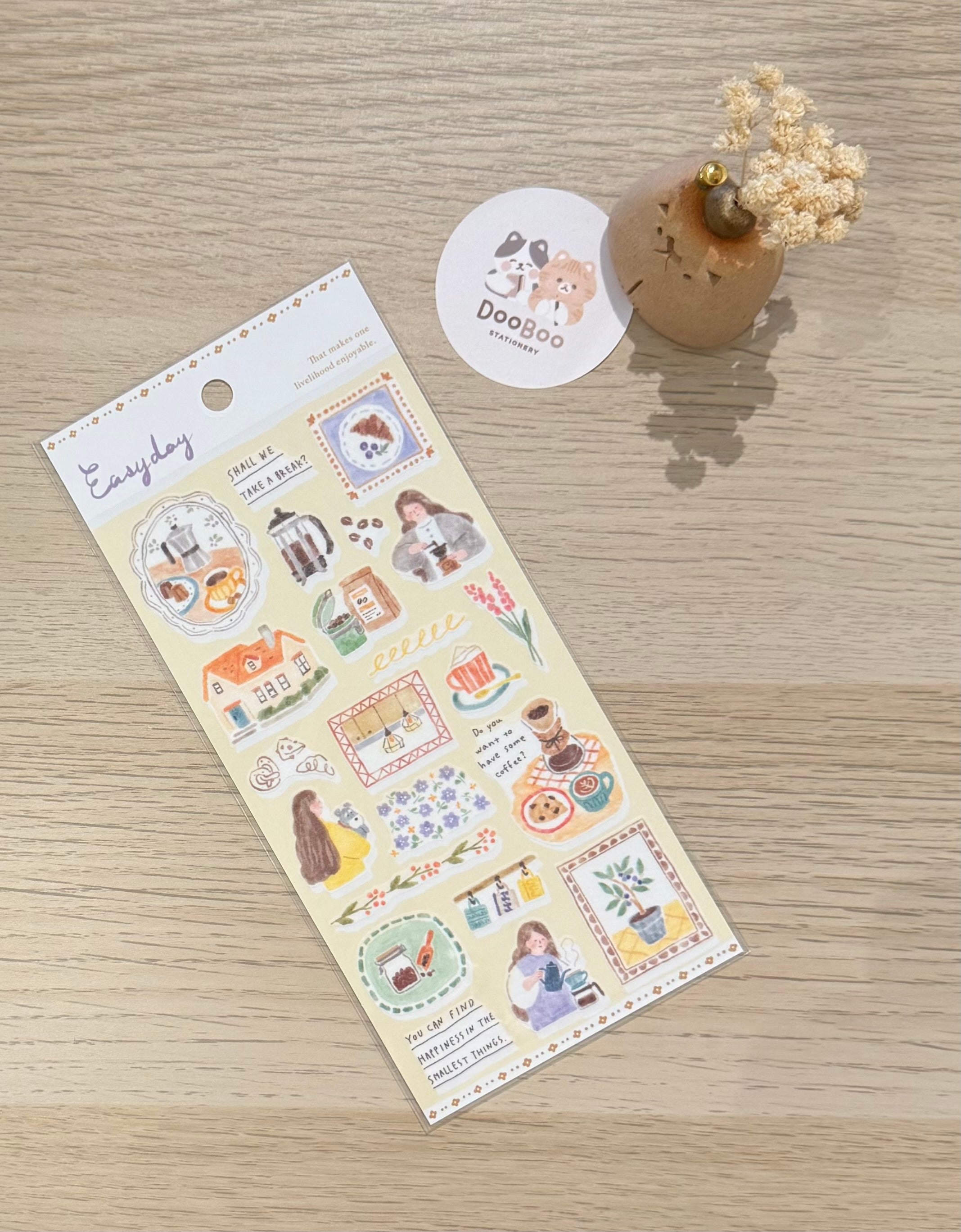 MindWave Easyday Sticker Sheet - Coffee