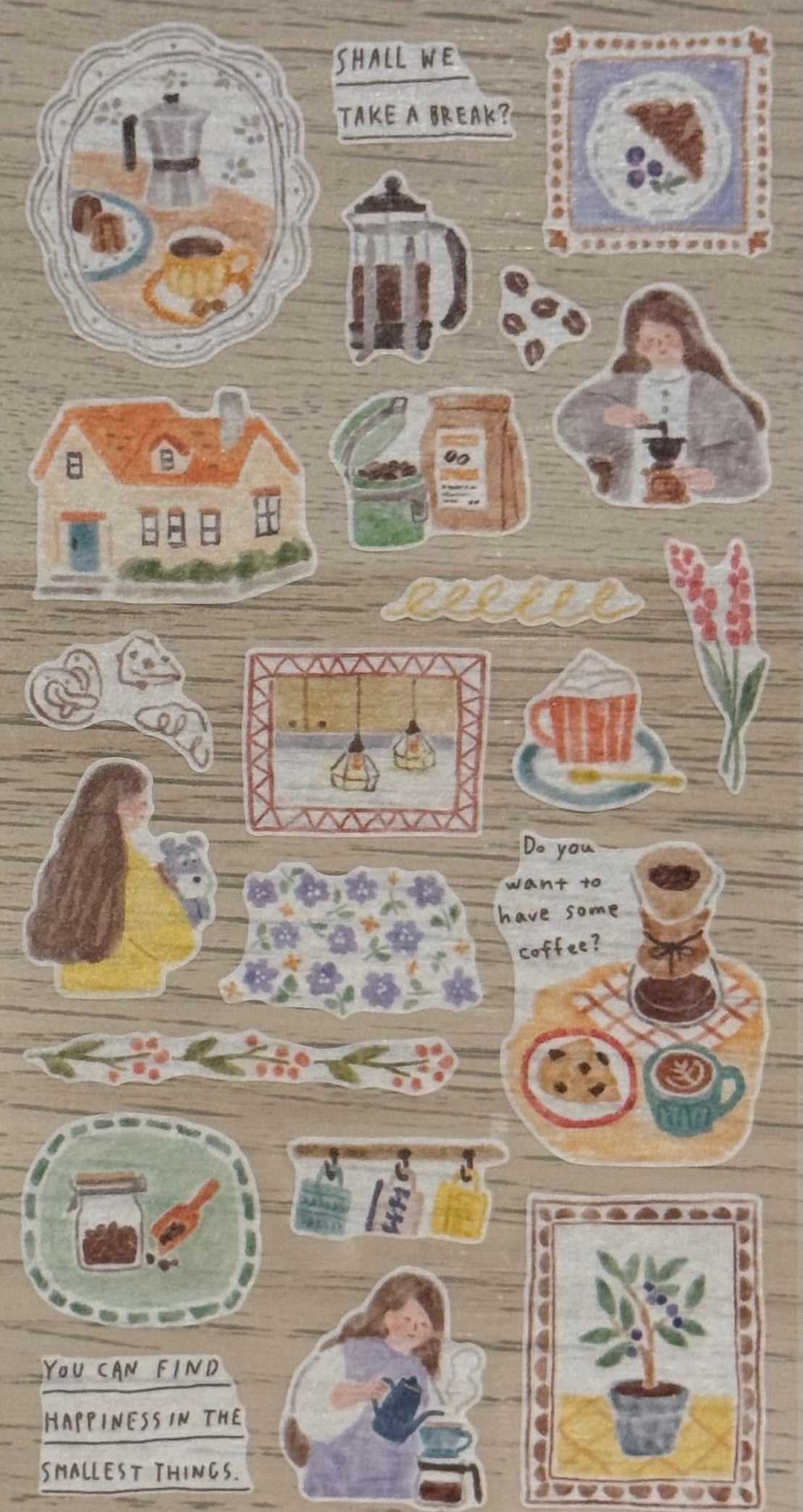 MindWave Easyday Sticker Sheet - Coffee