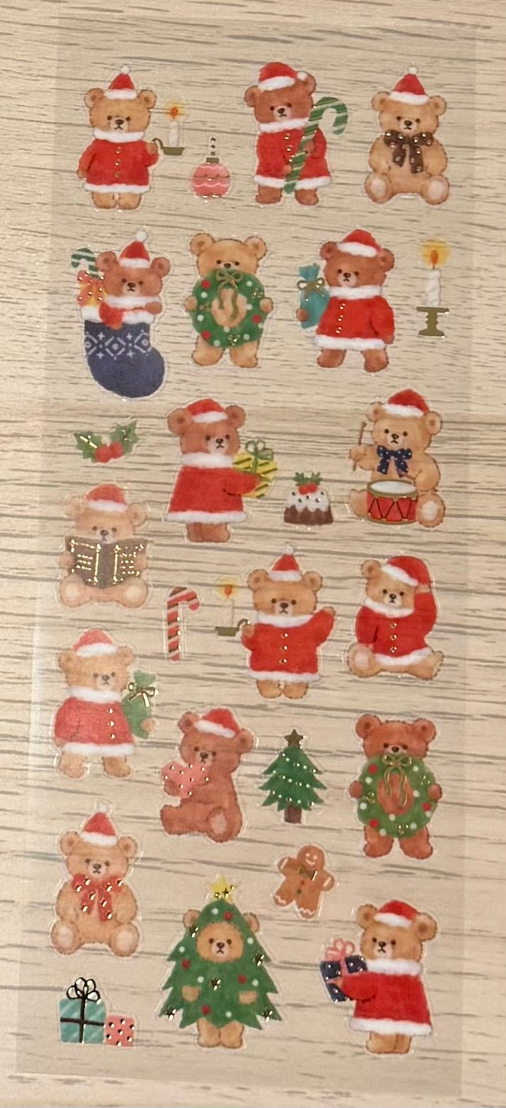 MindWave 2025 Winter Selection Foil Sticker - Fluffy Santa Bear