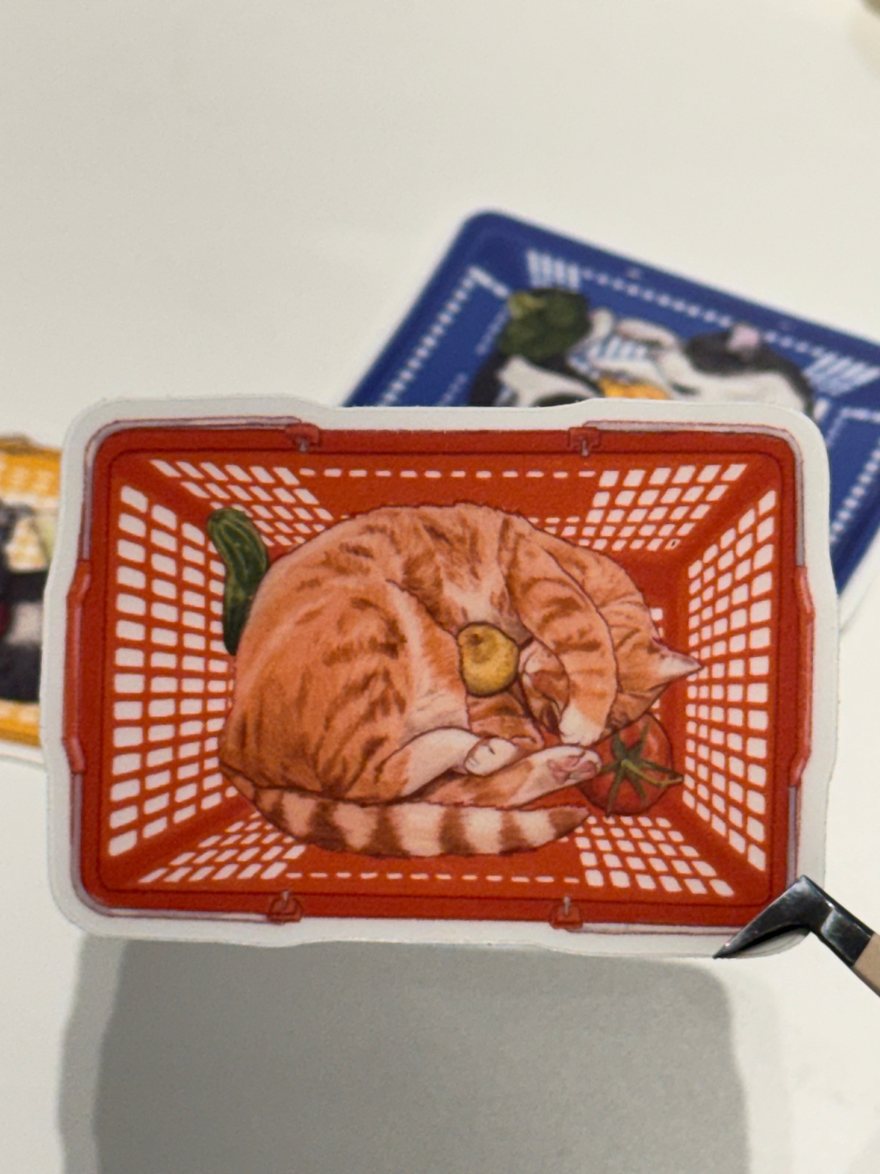 Bodega Cat in Basket Sticker