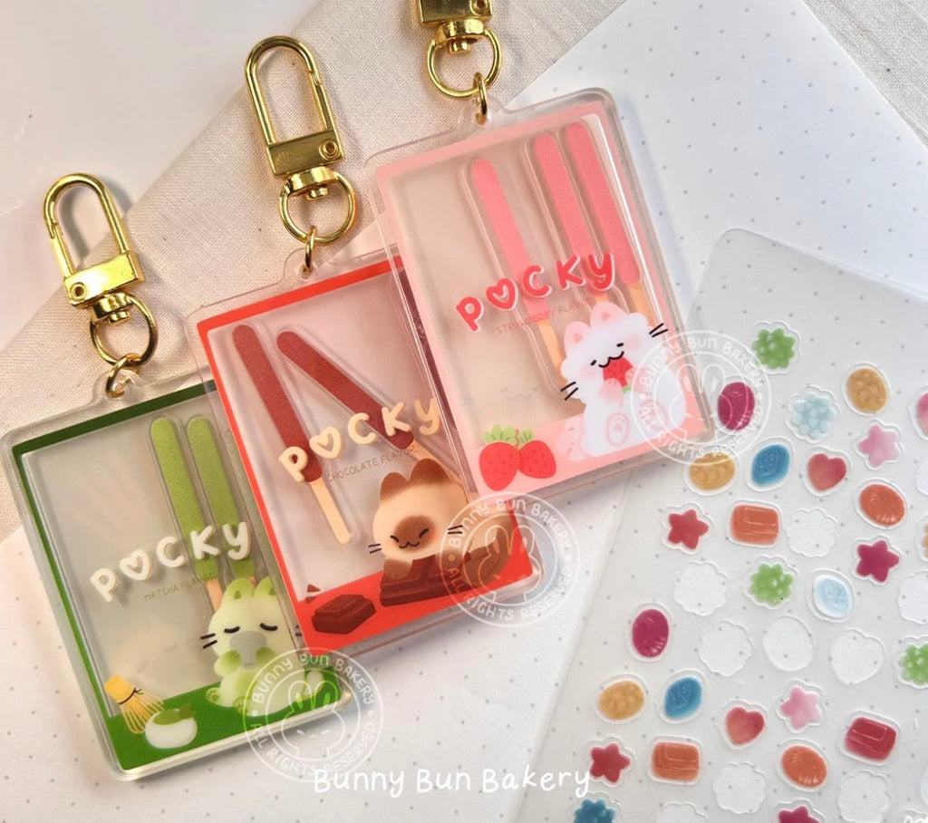 Pocky Snack Time Shaker Acrylic Keychain