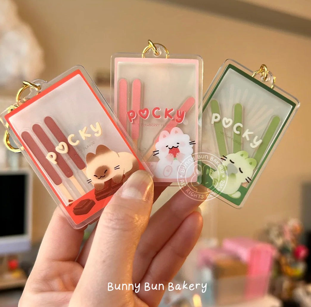 Pocky Snack Time Shaker Acrylic Keychain