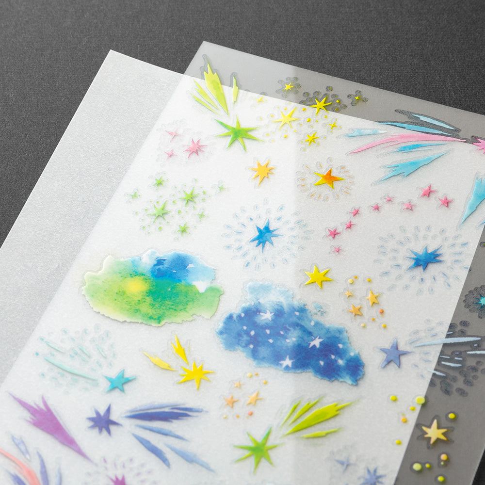 Midori Transfer Sticker Sheet - Watercolor Starry Sky