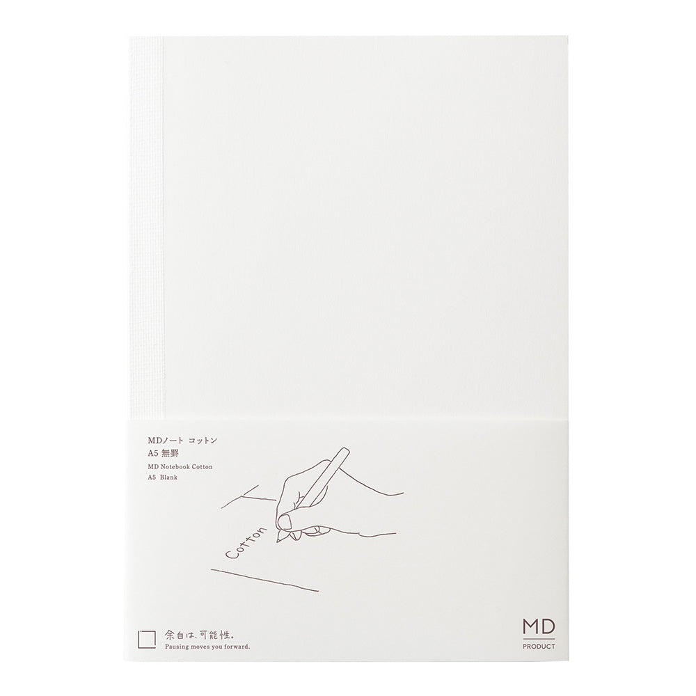 Midori MD Paper - A5 Cotton Blank White