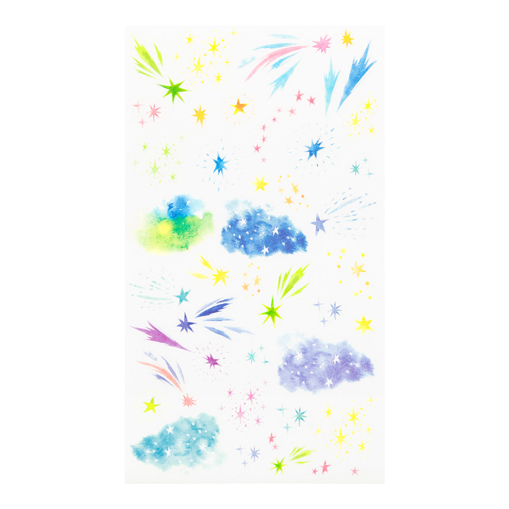 Midori Transfer Sticker Sheet - Watercolor Starry Sky