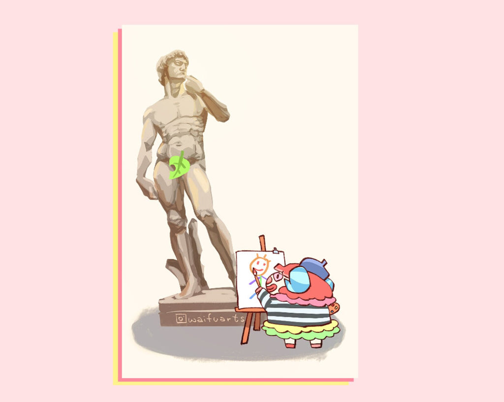 ACNH Pietro Paints Michaelangelo’s David Print