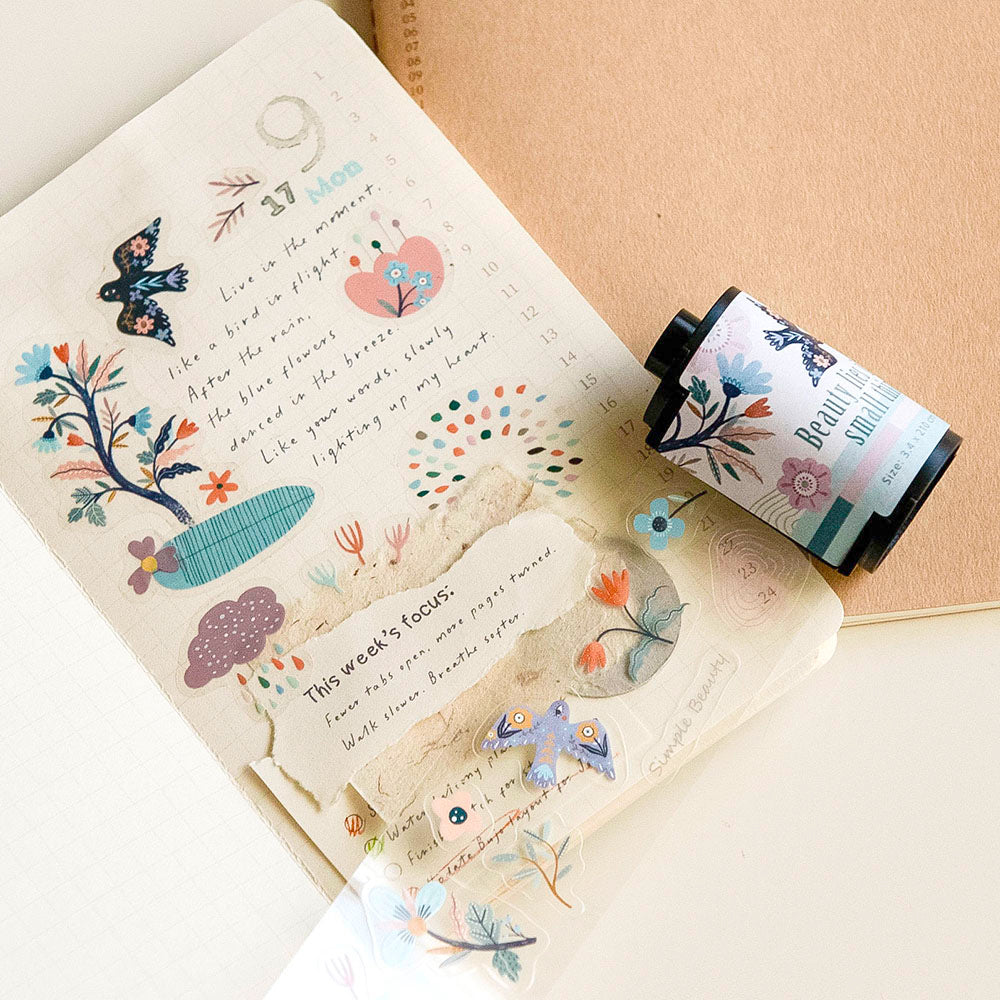 MU Lifestyle - Kiss-Cut PET Roll Tape / 06 - Beauty Lies In Small Things