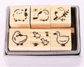 Avec Amoir Petit Stamp 6 pc - Duck & Long-tailed Tit