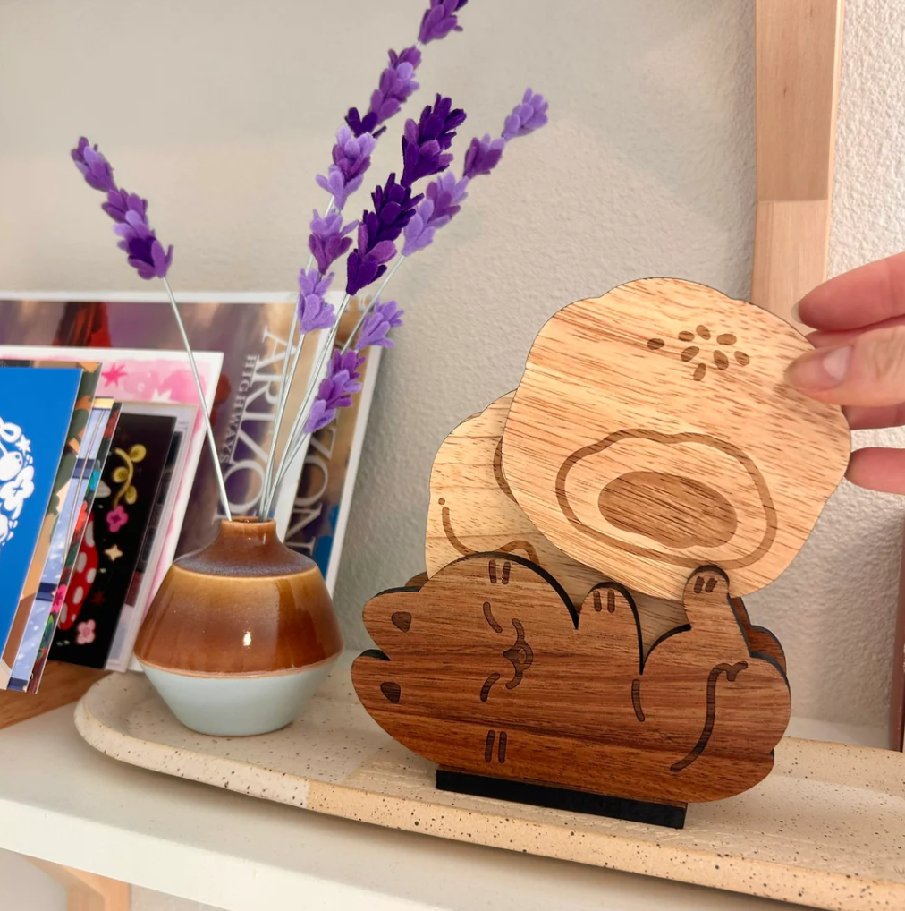 Wooden Coasters — Paws and Pastries