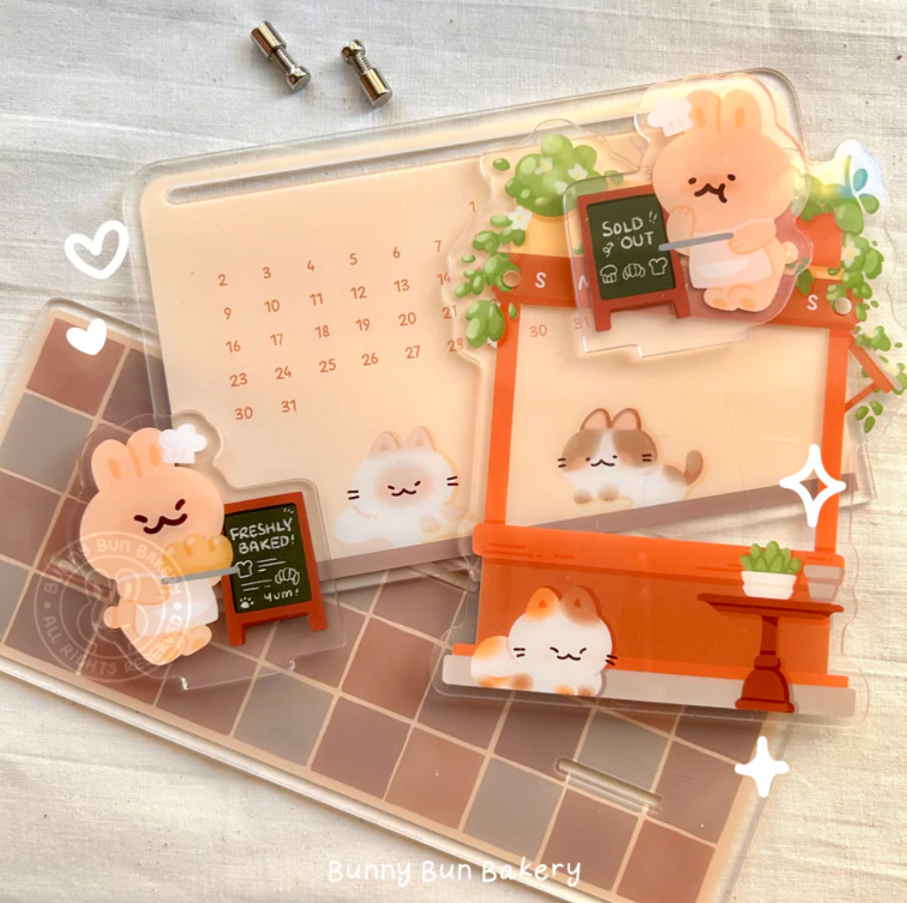 Never Expiring Calendar Standee - Inside Bunny Bun Bakery