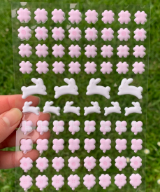 Bunny Fields Puffy Sticker Sheet - Pink