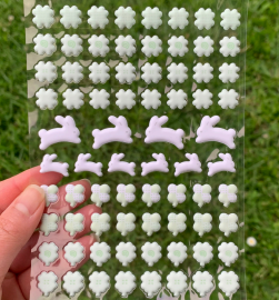 Bunny Fields Puffy Sticker Sheet - Green