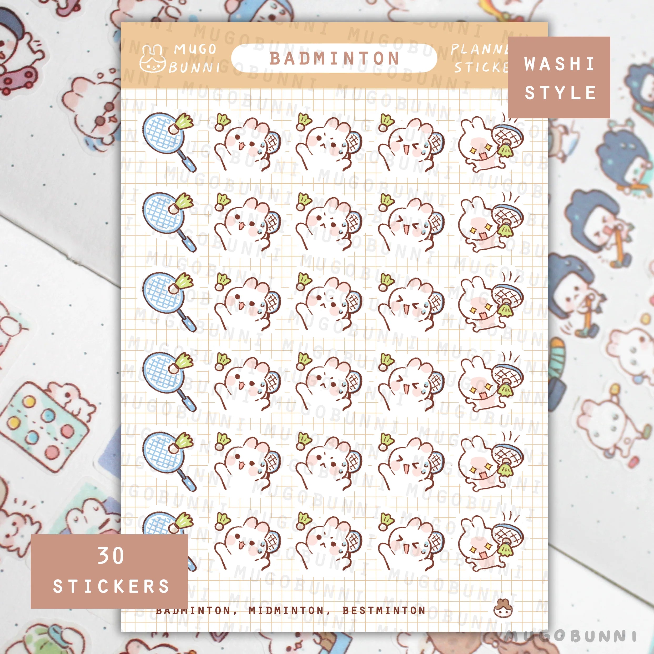Badminton Planner Sticker Sheet