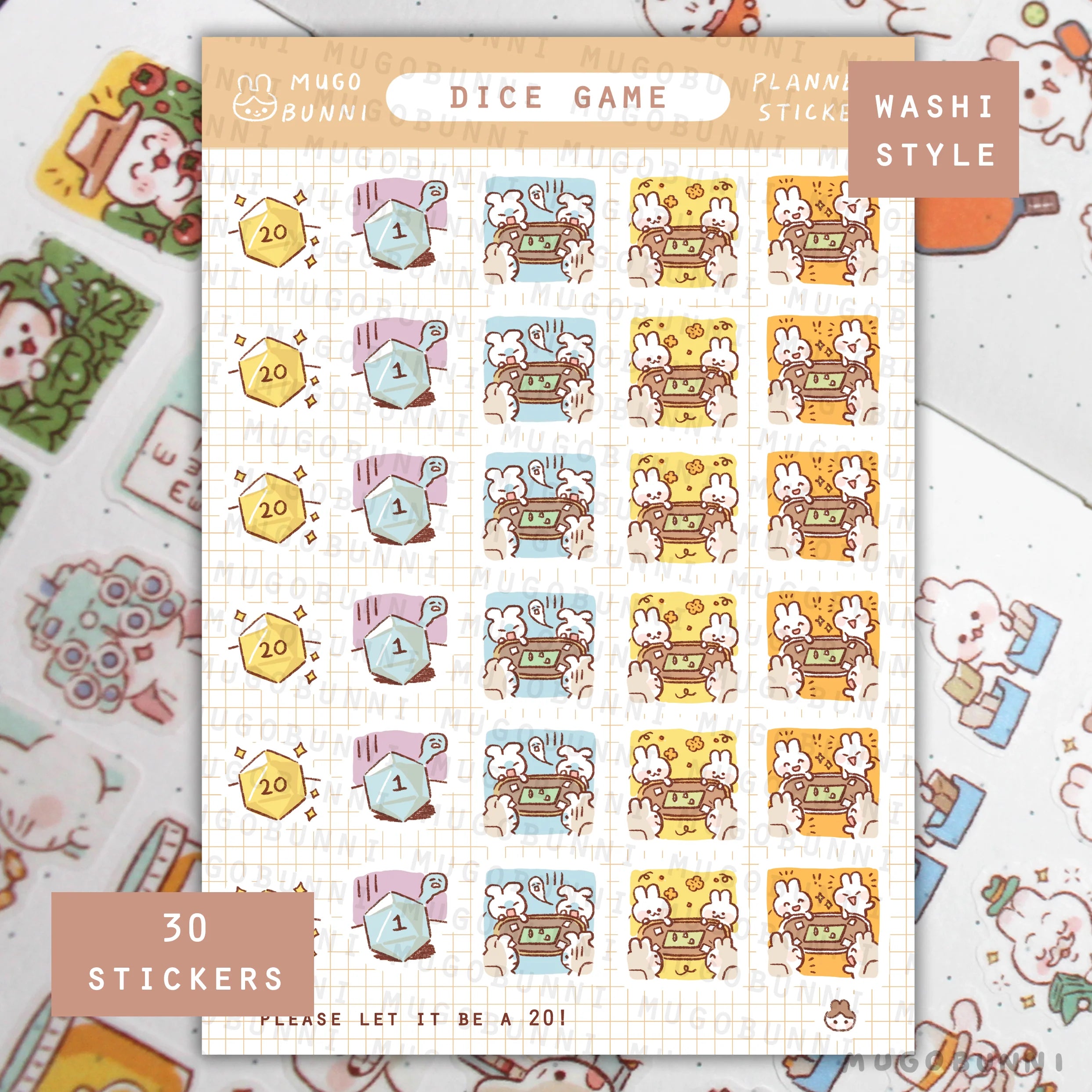 Dice Game Planner Sticker Sheet