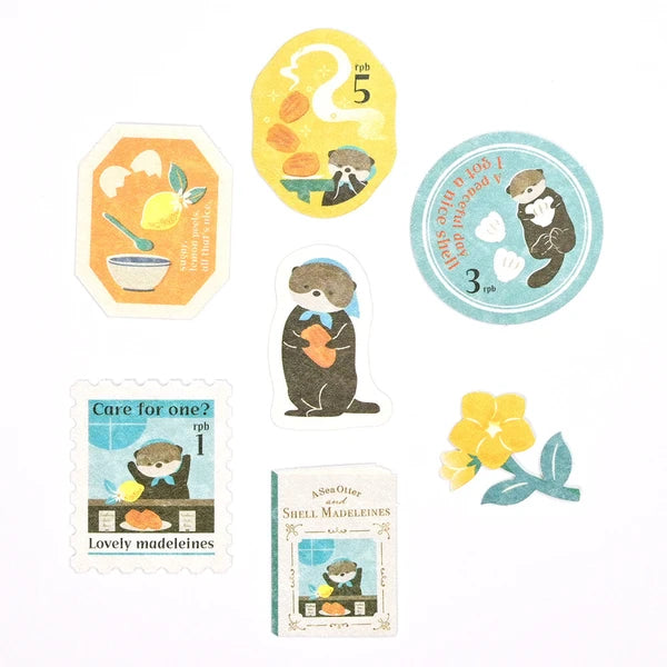 RESSA Flake Seal Stickers - Sea Otter & Shell Madeleines