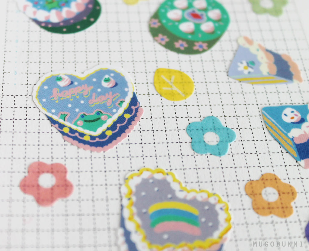 Vintage Blue Cake Sticker Sheet
