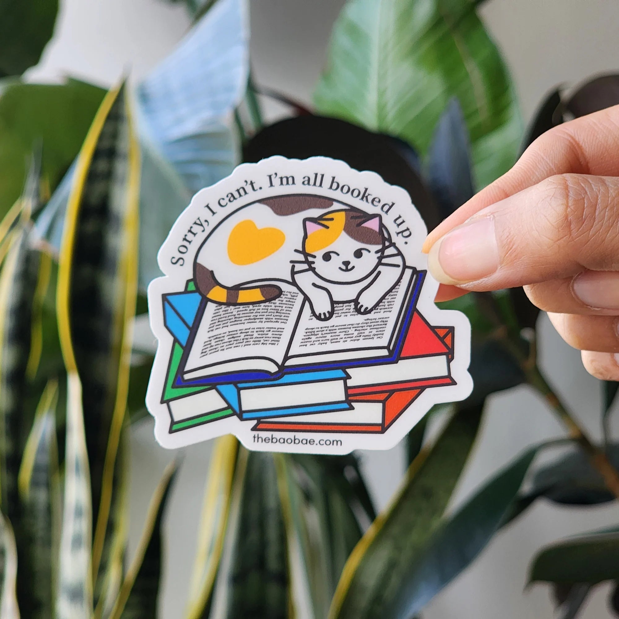All Booked Up Cat Sticker