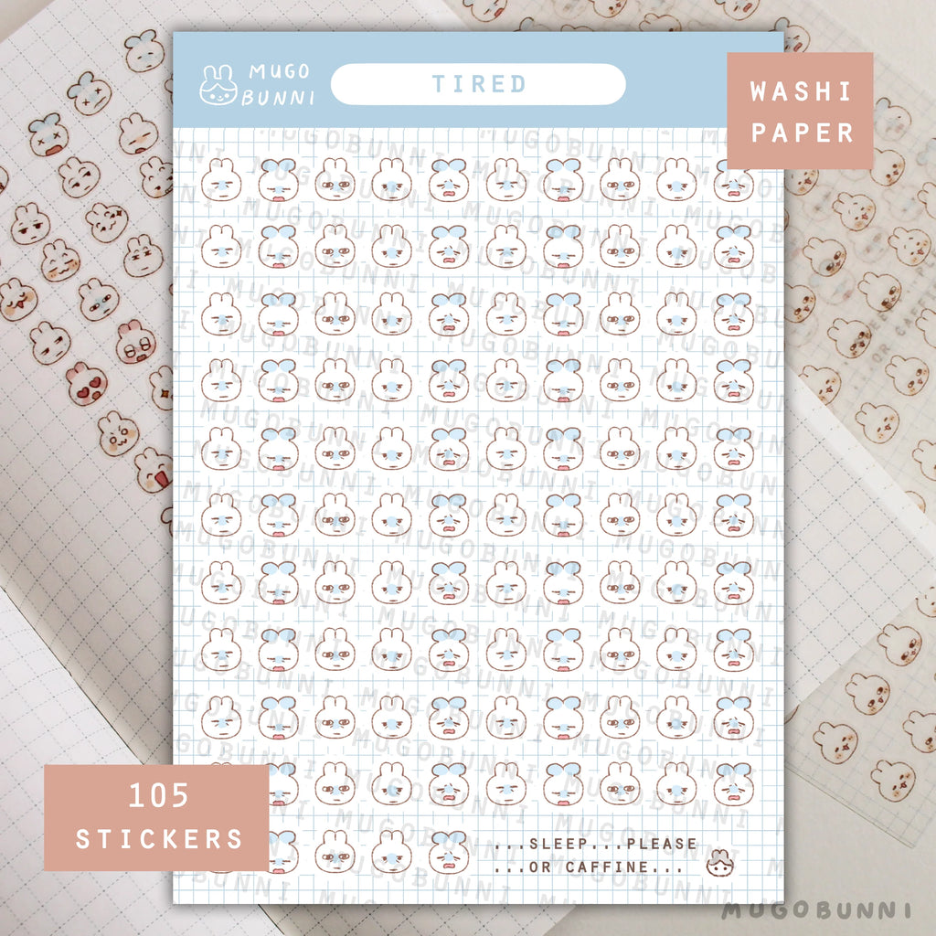 Bunmoji: Tired Sticker Sheet