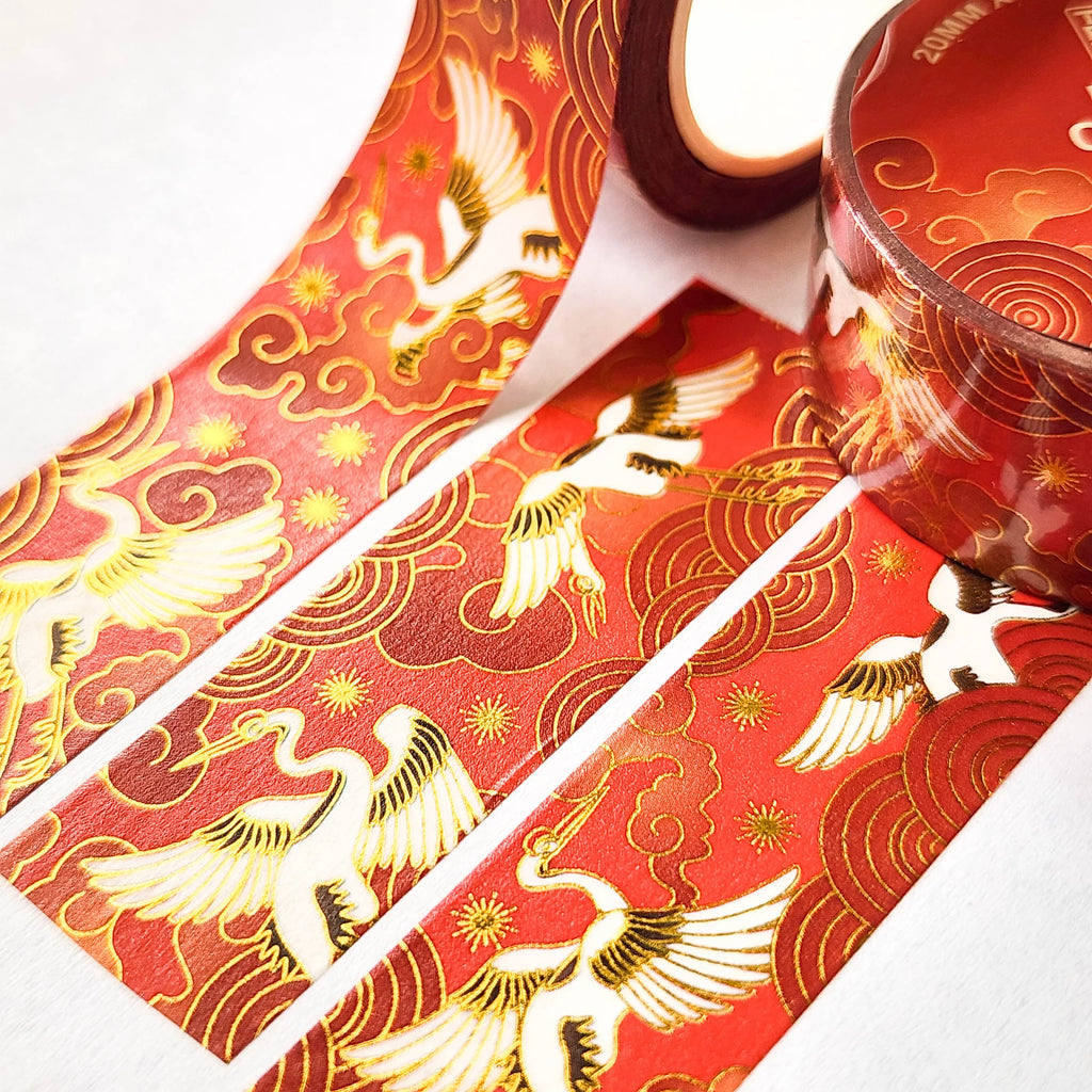 Fire Crane Gold Foil Washi Tape