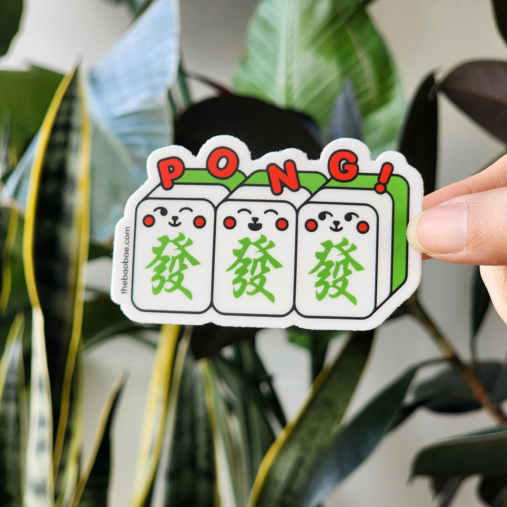 Mahjong PONG Triple Green Dragon Sticker