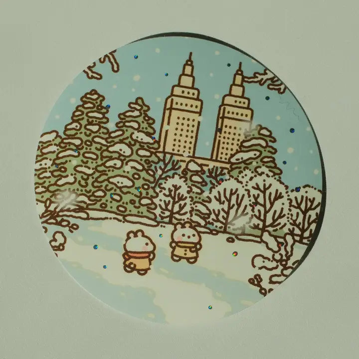 First Snow in NYC - Cities Series Foil Sticker
