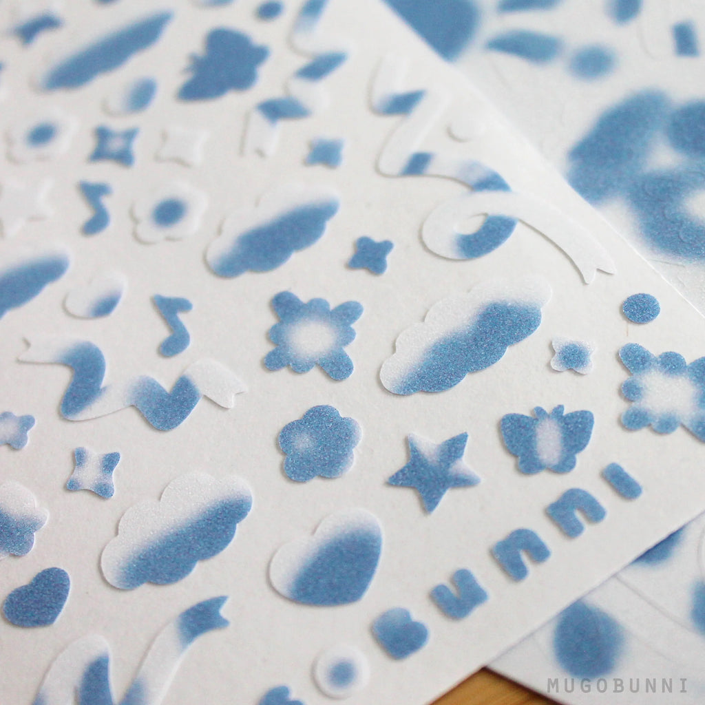 Mini Polco Deco Sticker Sheet: Cloudy Pattern